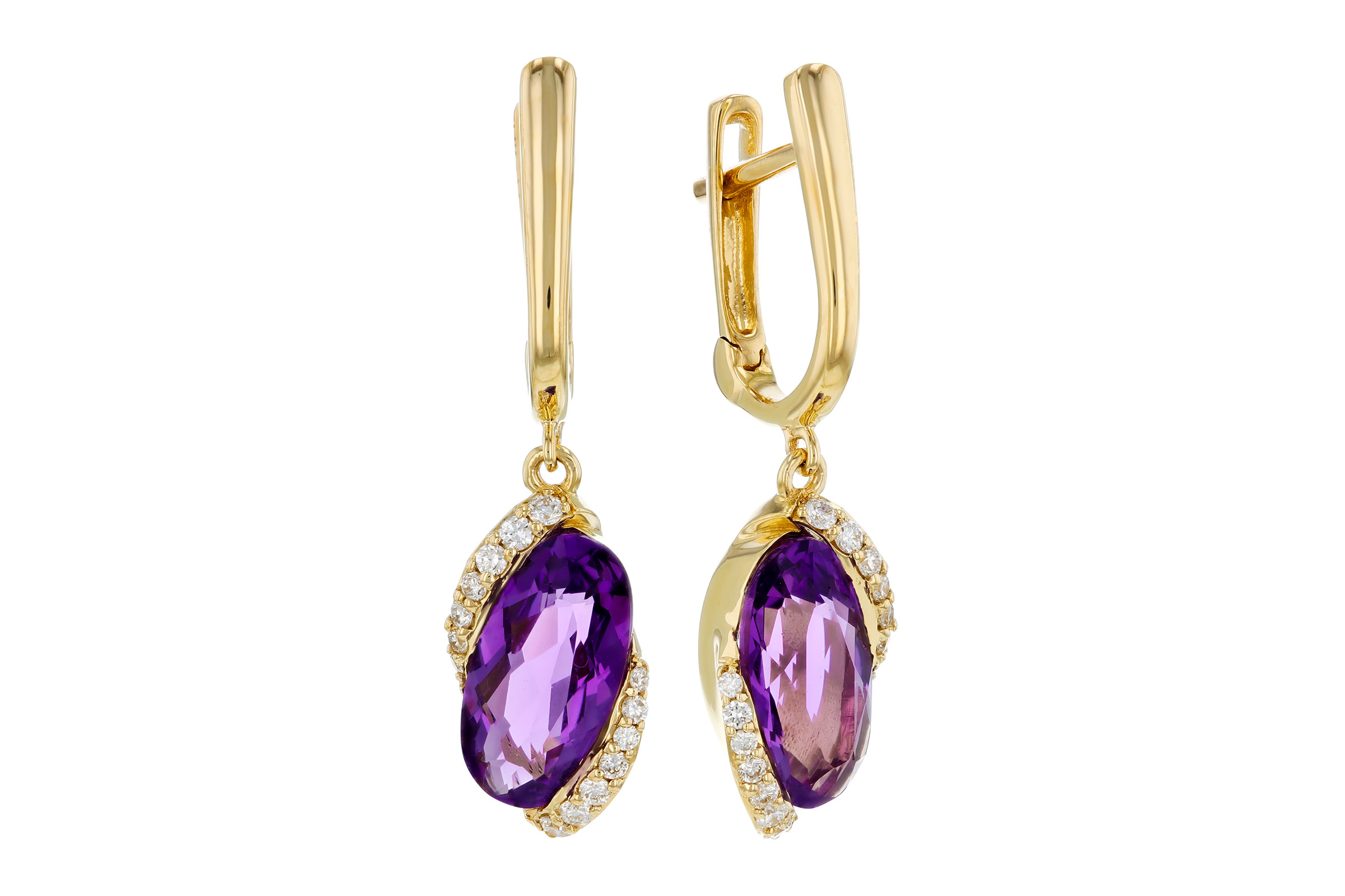 M321-65674: EARRINGS 2.14 TW AMETHYST 2.26 TGW (10x5MM AMY)